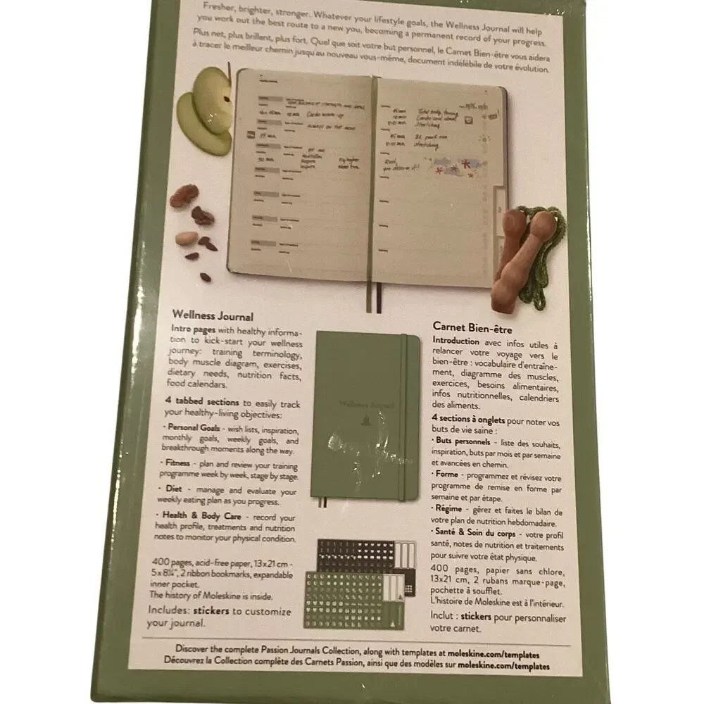 NEW ! Moleskine Wellness Journal Hardcover 5 x 8.25